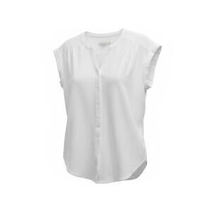 LOFT Women’s White Button Front Blouse Size Small Short Sleeve Lightweight